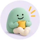 Bloom sitting with a warm mug.